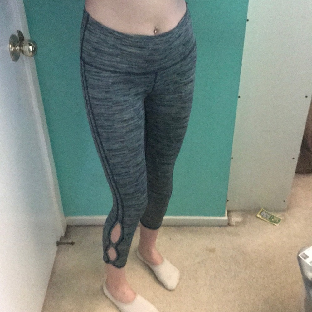 Cropped blue green aerie leggings workout